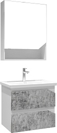 Grossman Мебель для ванной Инлайн 60 подвесная белая/бетон – фотография-1